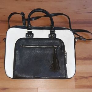 Black and white handbag